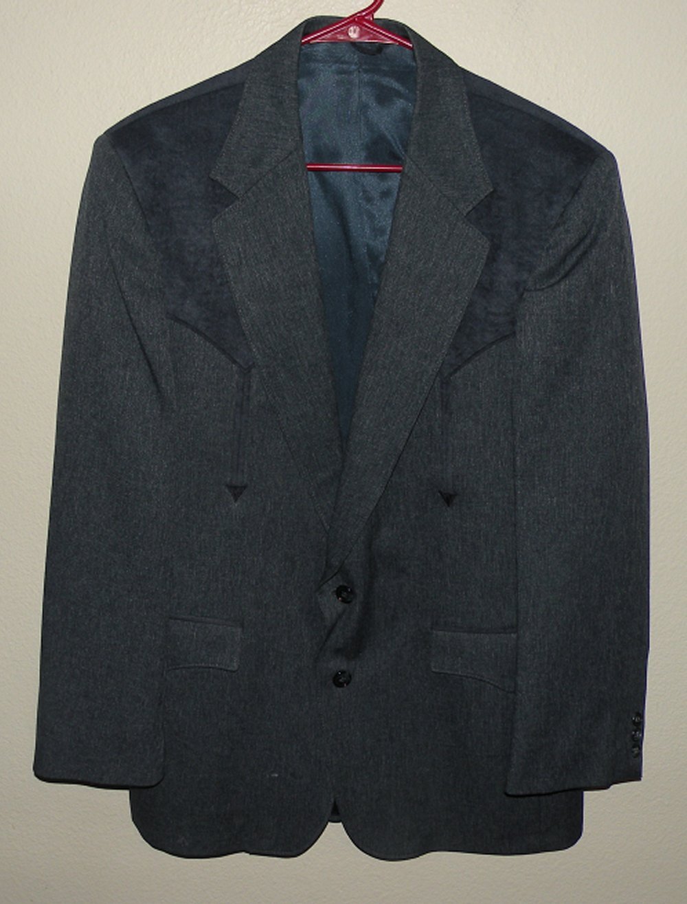 Circle S Men’s 40R 2-Piece Western Suit Blazer Pants Gray Felt Yoke Made USA